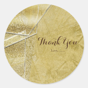 Gold Schimmer Kristallglas Glam Party Geschenk Runder Aufkleber
