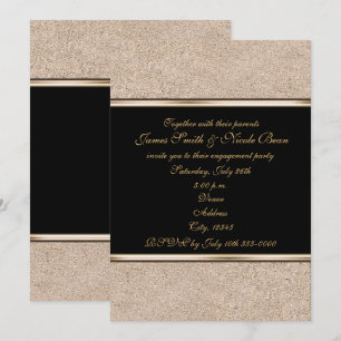 Gold Schimmer & Schwarze elegante Einladungen für 