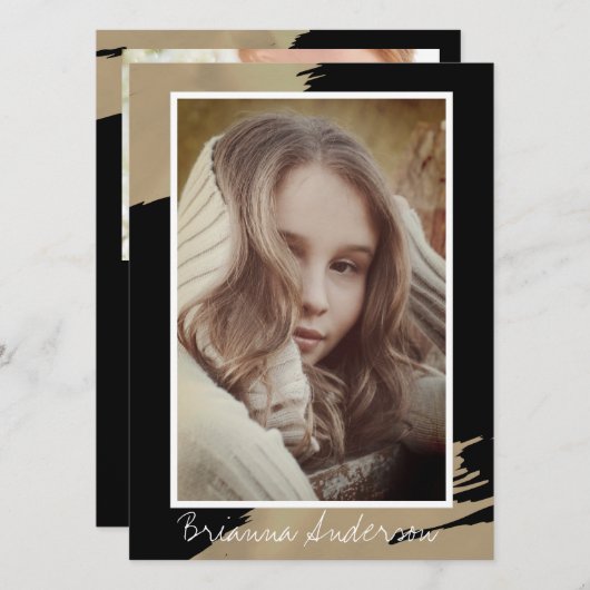 Gold Schlaganfall Schwarzer Modelldarsteller 3 Fot (Vorne/Hinten)