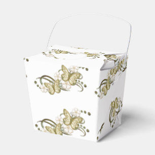 Gold Schmetterlinge Blumenmuster Abnehmen Gefällig Geschenkschachtel