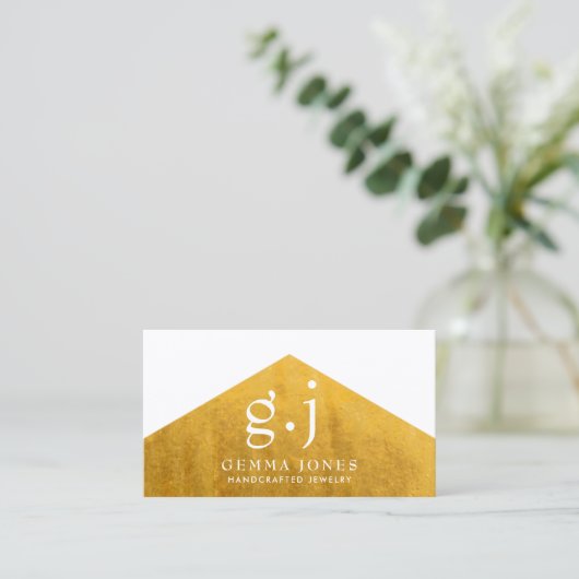Gold Schmuck Designer Imitate Gold Foil Edge Visitenkarte (Stehend Vorderseite)