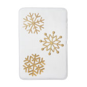 Gold-Schneeflocken auf Weiß Badematte (Vorderseite Vertikal)