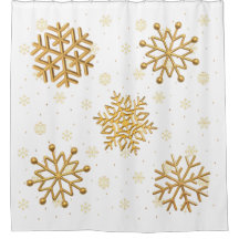 Gold-Schneeflocken auf Weiß