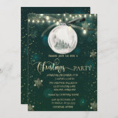 Gold Schneeflocken, Ball, Pine Tree Lichter Weihna Einladung (Vorne/Hinten)