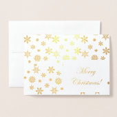 Gold Schneeflocken Frohe Weihnachten! Folienkarte (Vorderseite mit Umschlag)