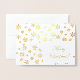 Gold Schneeflocken Frohe Weihnachten! Folienkarte