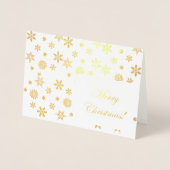 Gold Schneeflocken Frohe Weihnachten! Folienkarte (Vorderseite)