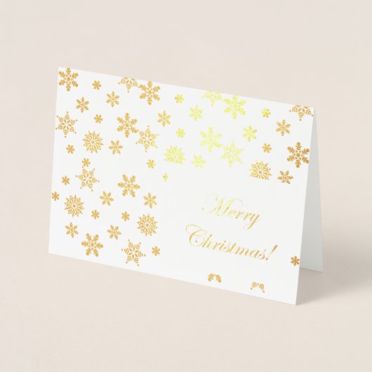 Gold Schneeflocken Frohe Weihnachten! Folienkarte (Vorderseite)