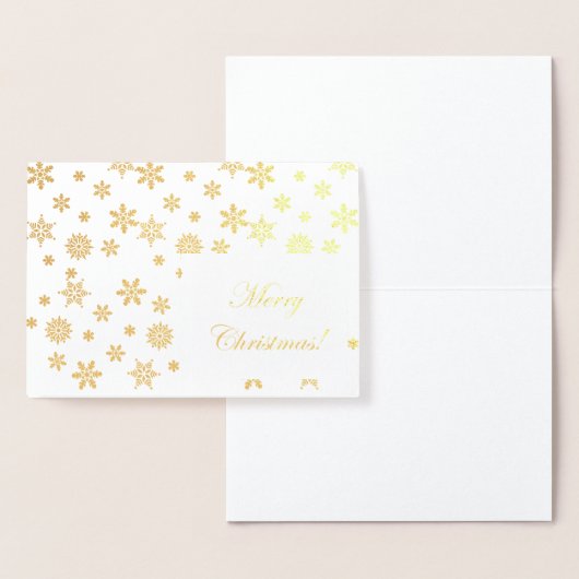 Gold Schneeflocken Frohe Weihnachten! Folienkarte (Anzeige)