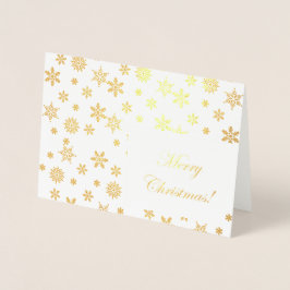 Gold Schneeflocken Frohe Weihnachten! Folienkarte