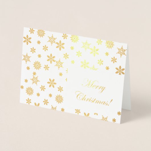 Gold Schneeflocken Frohe Weihnachten! Folienkarte (Vorderseite)