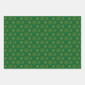 Gold-Schneeflocken-Muster Geschenkpapier Set (Vorderseite)
