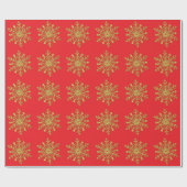Gold-Schneeflocken-Rot-Verpackungspapier Geschenkpapier (Flach)