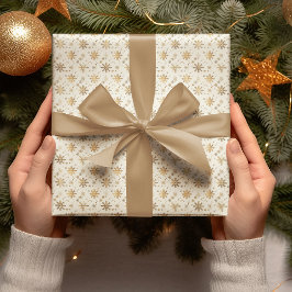 Gold-Schneeflocken-Weihnachtsgeschenkpapier Geschenkpapier