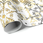 Gold-Schneeflockenpapier Geschenkpapier (Rolleneckpunkt)