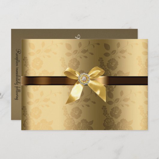 Gold & Schokolade Brauner Goldbug und Sparkle Einladung (Vorne/Hinten)