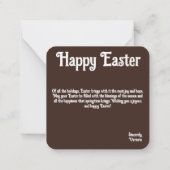 Gold Schokoladenei, Ostergrusskarte Mitteilungskarte (Rückseite)