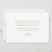 Gold Schrift Drei-Foto-Collage-Hochzeit Dankeskarte (Rückseite)