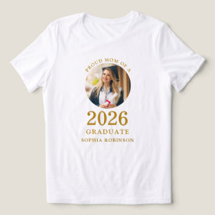 Gold Schrift Foto Stolz Mama des 2026 Absolventen Tri-Blend Shirt