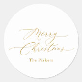 Gold Schrift Frohe Weihnachten Aufkleber (Vorderseite)