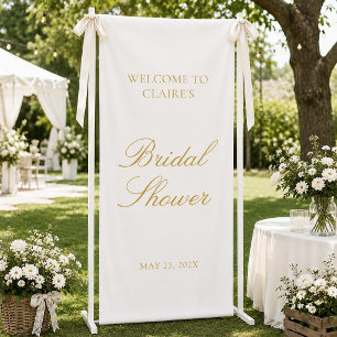Gold Schrift Hochzeit Willkommen Brautparty Verlob Banner