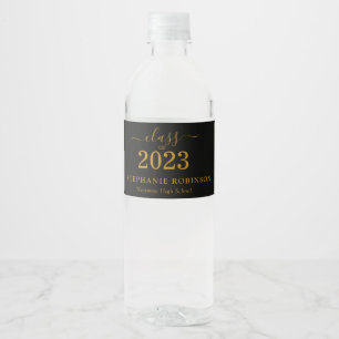 Gold Schrift Klasse 2023 Abschlussfeier Wasserflaschenetikett