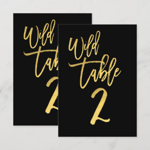 Gold Schrift Wild Geburtstag Party Tisch Nummer 2 Einladung