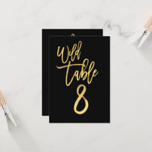 Gold Schrift Wild Geburtstagsparty Tisch Nummer 8 Einladung