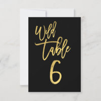 Gold Schrift Wilde Geburtstagsparty Tisch Nummer 6