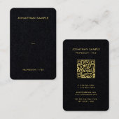 Gold Schriftart QR Code Premium Black Luxe Euro Si Visitenkarte (Vorne/Hinten)