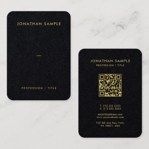 Gold Schriftart QR Code Premium Black Mighty Luxur Visitenkarte