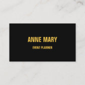 Gold Schwarz Benutzerdefinierte Farbe Moderne Klas Visitenkarte (Vorderseite)