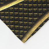 Gold & Schwarz: Blätter 3D Textur. Fleecedecke (Ecke)