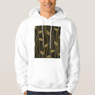 Gold & Schwarz: Blätter 3D-Textur. Hoodie