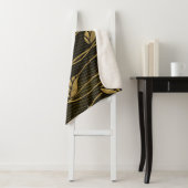 Gold & Schwarz: Blätter 3D Textur. Sherpadecke (Beispiel)