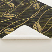 Gold & Schwarz: Blätter 3D Textur. Sherpadecke (3/4)