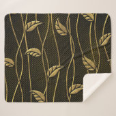 Gold & Schwarz: Blätter 3D Textur. Sherpadecke (Vorderseite (Horizontal))