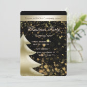 Gold/Schwarz-Bukett-Luxus-Weihnachtsgeschenk-Party Einladung (Stehend Vorderseite)