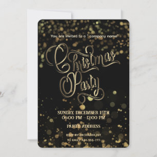 Gold/Schwarz-Bukett-Luxus-Weihnachtsgeschenk-Party Einladung