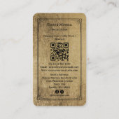 Gold Schwarz Celestial Tarot Friseur QR Code Visitenkarte (Rückseite)