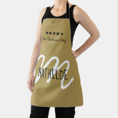 Gold-Schwarz-Chef-Monogramm Moderne Name Schürze (InSitu)