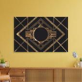 Gold, Schwarz, Deko, metallisch, Muster, Vintag, c Leinwanddruck (Insitu (Wohnzimmer))