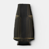 Gold, Schwarz, elegant, cool, einzigartig trendige Flaschenkühler (Vorderseite)