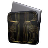 Gold, Schwarz, elegant, cool, einzigartig trendige Laptopschutzhülle (Vorderseite Links)