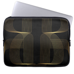 Gold, Schwarz, elegant, cool, einzigartig trendige Laptopschutzhülle