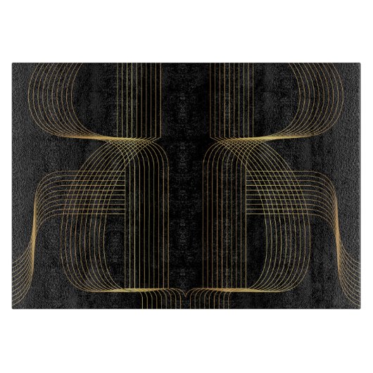 Gold, Schwarz, elegant, cool, einzigartig trendige Schneidebrett (Vorderseite)