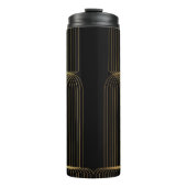 Gold, Schwarz, elegant, cool, einzigartig trendige Thermosbecher (Vorderseite)