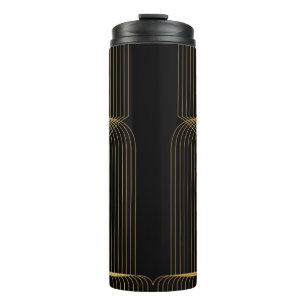 Gold, Schwarz, elegant, cool, einzigartig trendige Thermosbecher