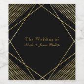 Gold & Schwarz Elegante Modernes Glam Deko Weinmar Weinetikett (Einzelnes Label)