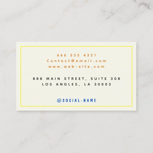 (Gold, Schwarz, Elfenbeinküste) Elegante und moder Telefonnummerkarte (Rückseite)